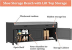 HOMEFORT 41.3" Shoe Bench with Lift Top Storage, Entryway Bench with Cushioned Seat, Wooden End of Bed Bench, Shoe Cabinet Bench with Hidden Storage Space, for Bedroom, Hallway,Black