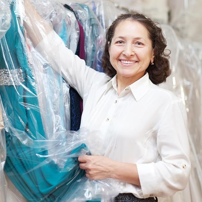 10 Pack Long Dress Covers 71 Inch Garment Bags for Hanging Clothes Plastic Suit Bags Dry Cleaning Bags Hanging Dust-proof Garment Bags for Coat Gowns Dresses