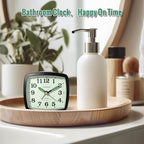 Small Battery Alarm Clock for Bedrooms, Analog Travel Clocks, Bedside Desk Table Clock for Room Decor, Slient, Big Numbers for Seniors, Gently Ascending Alarm for Heavy Sleepers, Black