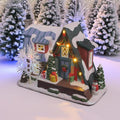 Country Log Cabin Porcelain Christmas Village with LED Lights