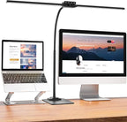 EppieBasic Led Desk Lamp,24W 31.5IN Architect Double Head Desk Lamps for Home Office,Dimmable & 6 Color Modes Extra Bright Modern Table lamp with Base,Overhead Computer Lighting for Workbench Monitor