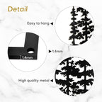 Metal Wall Art Decor Forest Pine Trees Minimalist Iron Tree Design Modern Nature-Inspired Wall Sculpture Hangings Home Decoration for Living Room, Bedroom, Bathroom, Kitchen, Outdoor - 24" Black