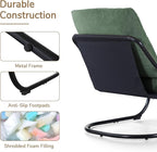 Peace nest Modern Accent Chair Comfy Living Room Suspended Chair Bedroom Armchair with Mental Frame Comfortable Upholstered Cushion for Balcony Lounge Reading Meeting Room Green