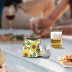 Sunflower Ashtray with Lid, Outdoor Ashtrays for Patio, Stainless Steel Ashtray Odorless Smokeless for Home Office Balcony