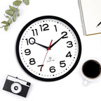 Atomic Wall Clock 10 Inch, Modern Clock Battery Operated Classic Analog Decorative for Kitchen, Living Room, Office, Bedroom, Bathroom (Black)