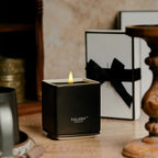 Candles for Home Scented, Modern Rustic Ceramic Candle Jar, Soy Candles Non Toxic in Elegant Ceramic Jar, Dark Leather & Oud