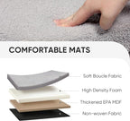 PINPLUS Floral Storage Ottoman Cube Boucle Footrest Stool with Lid, Multi-Functional Cube Seat for Living Room, Dorm & Bedroom – Grey 12.6"x12.6"x12.6"