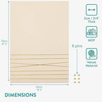 Navaris Fabric Memo Bulletin Board - 20" x 28" Velvet Memory Board for Wall to Display Photo Collages, Pictures, Notes - Includes 6 Push Pins - Beige