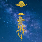 Alien Wind Chimes for Outside - Aliens UFO Windchimes Gifts for Men/Women/Dad/Grandpa Birthday Gift Memorial Gift Metal Wind Chime for Outdoor/Indoors Home, Porch, Yard Decor, Garden Decorations