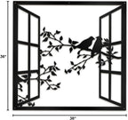 SIGNLEADER Metal Wall Art Decor Bird Silhouette on Branch Modern Abstract Wall Sculpture Hangings Home Decoration for Living Room, Bedroom, Bathroom, Kitchen, Outdoor - 36" Black
