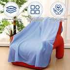 Newwiee 24 Pcs Fleece Throw Blankets Bulk 50'' x 60'' Oeko-tex Standard 100 Certified Spring Outdoor Wedding Guest Blankets Lightweight for Sleepover Donation Lap Pet Sofa Home (Mist Blue/White)