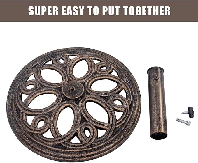 Giantex 18" Round Umbrella Base Stand 23Lbs Cast Iron Market Patio Outdoor Deck Porch Lawn Garden Heavy Duty Patio Umbrella Base Stand