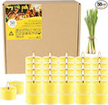 50 Pack Clear Tea Lights Candles Bulk, Summer Citronella Candle Outdoor and Indoor, for Birthday Emergency Home Garden(8 Hour, Yellow)