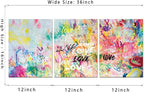 Novatique Graffiti Picture Wall Decor Graffiti Canvas Wall Art Colorful Flower Painting Print Decoration Suitable for Living Room Bedroom, 12" x 16" x 3Pcs