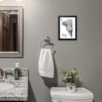 Funny Highland Cow Bathroom Wall Art - Rustic Farmhouse Wall Decor with Humorous Are You Pooping Canvas Print, Cute Animal Canvas Art for Restroom - Black Framed Cow Pictures Wall Decor Ready to Hang 11"x14"