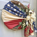 250th Anniversary Eagle Wreath, 3D Eagle Wreaths for Front Door, Red White and Blue Patriotic Wreath All-Weather Farmhouse Outdoor Holiday Decoration (E)