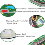 KIDCARPET.COM Race Car Play Mat Rug | Interactive Activity Carpet for Preschool Playroom Toy Car Track, 4' x 6'