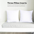 GOLD TEXTILES White Throw Pillows Insert (Pack of 4) Polyester Sham Stuffer Throw Pillow - Lightweight Square Indoor Decorative Pillows - Bed and Cushion Couch Pillows (4, 20 x 20)