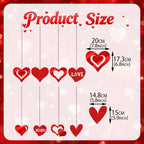 16 Pack Valentines Hanging Decorations, Glitter Valentine Hanging Hearts, Valentine Heart Ornaments for Valentines Day Party Supplies Decorations