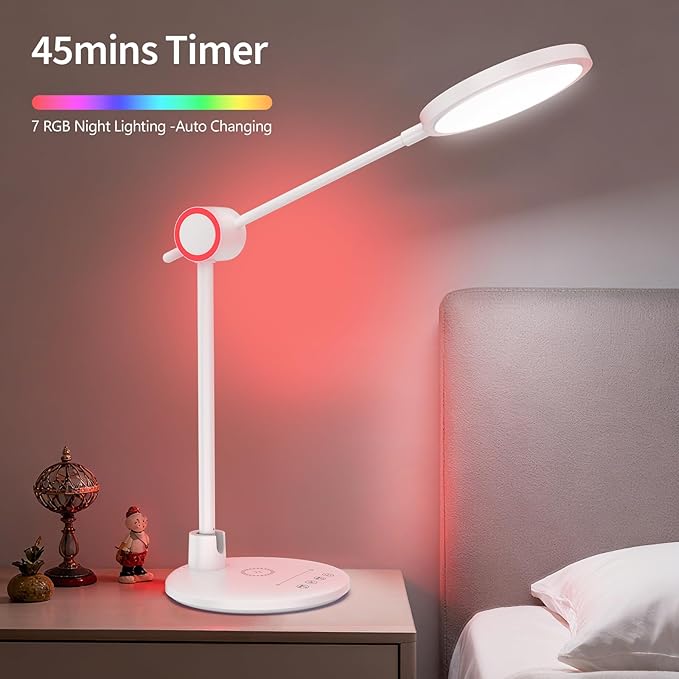 Desk Lamp for Home Office, 800LM Bright Eye-Caring Desk Light, 2900K-5800K Dimmable Table Lamps, Touch Control Computer Light for Reading,Dorm Study