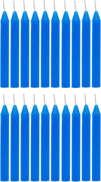 Alternative Imagination Blue Chime Candles - 20 Pack of Unscented 4 Inch Mini Taper Candles - Dripless Long Burning Ritual Candles for Meditation, Spell Work & Home Decor