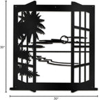 SIGNLEADER Metal Wall Art Decor Tropical Sunset Scenery Modern Abstract Wall Sculpture Hangings Home Decoration for Living Room, Bedroom, Bathroom, Kitchen, Outdoor - 30" Black
