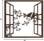 SIGNLEADER Metal Wall Art Decor Bird Silhouette on Branch Modern Abstract Wall Sculpture Hangings Home Decoration for Living Room, Bedroom, Bathroom, Kitchen, Outdoor - 24" Bronze