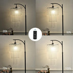 Arc Floor Lamp for Living Room Modern Floor Lamp with Remote Control,Dimmable Crystal Floor Lamps Black Standing Lamp with 10 Color Temperature Tall Chandelier Floor Lamps for Bedroom Corner