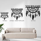 Personalized Dream Catcher Metal Wall Art - Custom Name Iron Sign for Home Decor, 8-30 Inch Black (Style C)