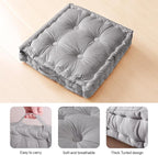Square Floor Pillows, Large Floor Cushion for Adults Kids, Meditation Floor Pillow Seating Cushion with Shredded Memory Foam and Silk Wadding, 20"x20"x5" Dark Grey 2 Count