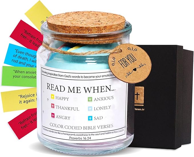 Bible Verse Jar,Christian Gift for Women,Men,Birthday Gifts for Women,Mom,Teen,Friends,Christmas Gift for Her,Daily Motivational Scripture Prayer Hope Jar,Valentines Day Gifts For Him, Her