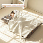 MAXYOYO 3 in 1 Kids Bean Bag Chair Bed, Convertible Chair Folds from Bean Bag to Lounger, Child Floor Sofa for Gaming, Reading, Floor Mattress with High-Density Foam Filling