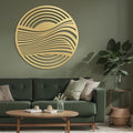 SIGNLEADER Metal Wall Art Decor Gold Circle Stripes Minimalist Modern Abstract Wall Sculpture Hangings Home Decoration for Living Room, Bedroom, Bathroom, Kitchen, Outdoor - 30" Gold