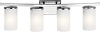 Kichler Crosby 31" 4 Light Vanity Light Satin Etched Cased Opal Chrome