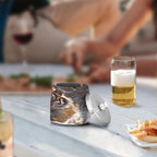 Tiger Snow Ashtray with Lid, Outdoor Ashtrays for Patio, Stainless Steel Ashtray Odorless Smokeless for Home Office Balcony