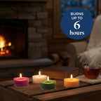 PartyLite Tea Lights Sampler, Cranberry Patchouli Bark & White Suede & Pine with Cashmere & Vanilla Scented Candles, Gift Set of 12, Aromatherapy with upto 4 to 6 Hours Burn Time, Ideal for Home Decor