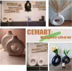 CEMABT Vases for Pampas Grass,Creative Vase Modern Home Decor,Handmade Vase White Ceramic Dried Flowers Crafts Ornaments for Office Home Deco Decoration
