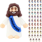 54 Pack Little Jesus Figurines in Bulk, Pocket Jesus Loves You, Jesus Small Figures, Little Tiny Jesus Figures for Church Christmas Party Favors Baptism Gifts Religious Gifts for Easter Egg Stuffers