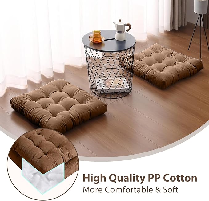 Tiita Outdoor Cushions Square Floor Pillow Thicken Tufted Seat Pad Large Floor Cushion for Yoga Meditation Living Room