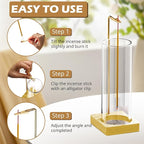 Incense Holder for Sticks, Insence-Stick Holder, Anti-Ash Flying No Mess Incense Burner, Incense Stick Holder with Glass Ash Catcher, for Yoga Spa Meditation Home Decor(1 Pack)