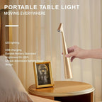 Cordless Small Table Lamps Set of 2,3 Levels Brightness Portable Desk Lamp,Rechargeable Battery Lights for Outdoor, Restaurant, Bedside, Baby Night Light,Gifts(Gold)