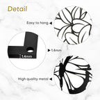 SIGNLEADER Metal Wall Art Decor Butterfly and Flowers Minimalist Modern Abstract Wall Sculpture Hangings Home Decoration for Living Room, Bedroom, Bathroom, Kitchen, Outdoor - 30" Black