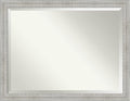 Amanti Art White Wall Mirror 34x44 Rustic White Wash Rectangle Bathroom Mirror for Wall Decor Living Room, X-Large Country Rustic Wood Frame, Hangs Horizonally and Vertically, Bathroom Decor, Beveled