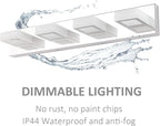 Ralbay Dimmable Bathroom Lights Modern 4 Lights Vanity Lights Fixtures Acrylic Rotable 360° LED Modern Vanity Lighting for Bathroom