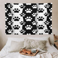 VUMIVI Pet Paws Tapestry Cute Puppy Kitten Black White Animal Paws Modern Funny Art Tapestry Wall Hanging for Living Room Bedroom Dorm Classroom Aesthetic Decor W90xL60in