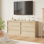 GarveeHome 3 Drawer Dresser for Bedroom, Natural Oak Nightstand 3 Chest of Drawers with Large Storage, Small Modern Bedside End Table for Living Room, Nursery, Entryway