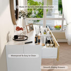 Elegant 6 Drawer Rattan Dresser, Boho Dresser Chest for Bedroom Hallway Living Room, White