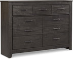 Signature Design by Ashley Brinxton Urban Contemporary 7 Drawer Dresser, Charcoal