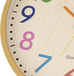 Foxtop 14 Inch Kids Wall Clock Silent Non-Ticking Battery Operated Colorful Childrens Wall Clock for Classroom Playroom Nursery Bedrooms Kids Room School