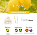 AGRARIA Monique Lhuillier Limone Scented AirEssence Diffuser, 7.4 Ounces with Reeds and Flowers